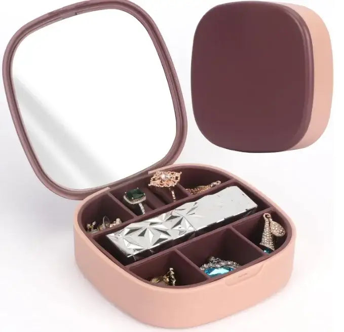 Mini joyero con espejo de viaje